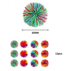 12 Pièces Boules Stringy de Singe,Balle en Silicone Colorée Boules, Boules de Stress Rebondissantes，Multicolore ，pour lirrit