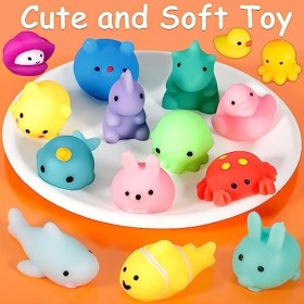 Purpledi 50 Pcs Mignon Squeeze Animaux Jouets Squishies , Squishy Kawaii Squishies Slow Rising Squeeze pour fête denfant Cad