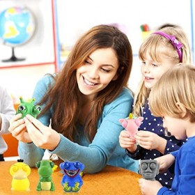 Jouet Anti Stress Spongieux Au Bureau, 6 Pcs Jouet à Presser Spongieux, Jouet De Pincement De Ver dHerbe Drôle, Jouets Anti-
