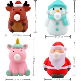 Jouet à Presser Les Bulles, 4 Pièces Jouets Anti-Stress, Squishy Jouet, Jouet De Noël Balle Anti-Stress À Presser, Jouet à Pr