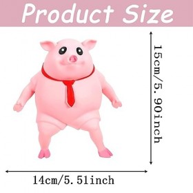 1Pcs Anti-Stress Cochon Balle De Squeeze Jouet,Rose Jouets À Presser De Cochon,Stretch Stress Pig,Réaliste Jouet Cochon pour 