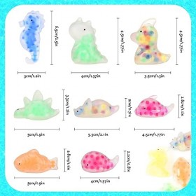 Balles Anti-Stress Jouet Squishy, Jouet Anti-Stress, Ensemble De Jouets Fidget Balle Dinosaure, Perles deau Colorées À Lint