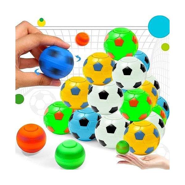 12 Pièces Mini jouets de doigt de ballons de football, Fidget Spinn
