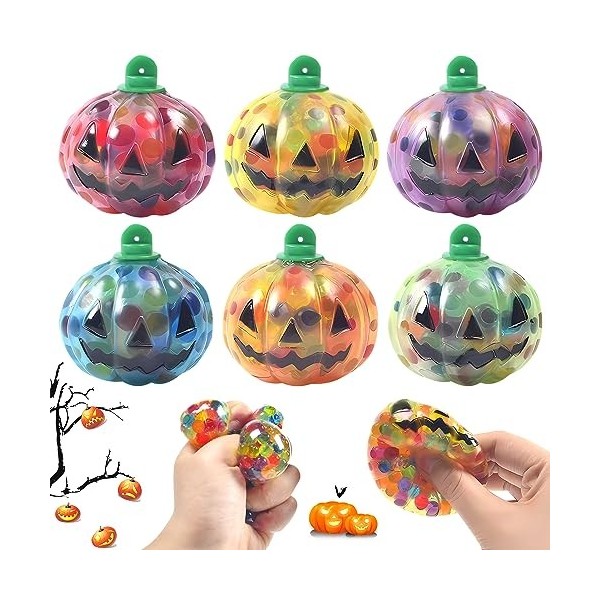 TOPJOWGA Balles Anti-Stress de Halloween, 6 Pièces Jouet Pinata Halloween pour Enfant, Relief Ball, Balles Jouets Anti-Stress