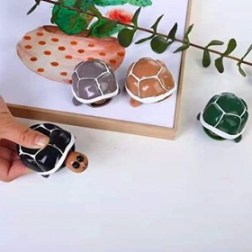 jojofuny Presser Tortue Jouet 4 Pièces Balles Anti-Stress Douces Drôle Tête Popping Jouet Stress Soulager Fidgets Jouet pour 