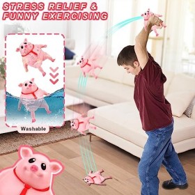 Jouet de Cochon, Cochon Jouets à Presser Balles, Anti Stress Adulte, Rose Porcin Fun Jouets Sensoriels à Presser, Réaliste Jo