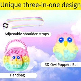 Steemjoey Pop It Push Bubble Fidget Toy Sac à Bandoulière pour Filles Sensory Fidget Toys Jouet Anti-Stress Silicone Pop Bubb