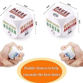 Lot de 2 dés Cube Anti-Stress, Le Cube Anti Stress avec 6 Actions Amusantes Jouet Anti-Stress, Le Jouet de Bureau Cadeau pour