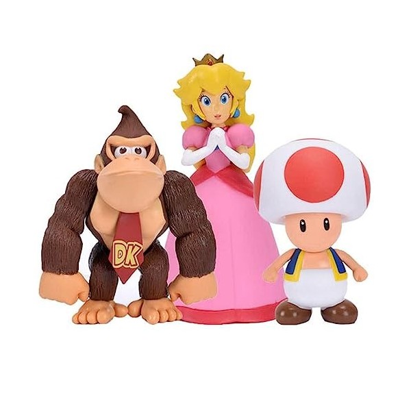 ICUTEYANG Jeu de 3 Chiffres daction Mario Bros Figurines Toys de 5 Pouces, Jouets de Mario Brothers pour Enfants, Luigi, Yos