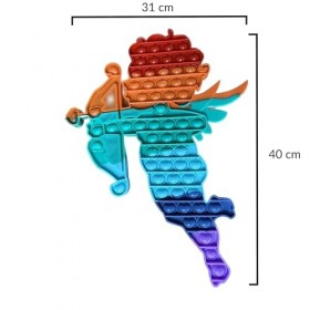 Pop It Forme Ange Anti-Stress en Silicone 40 cm X 30 cm - Jouet Sensoriel Fidget pour Enfants et Adultes - Bulles Push Toys p