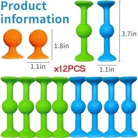 Sucker Toys Set, FaJoek 12pcs Pop Sucker Toys, Jeux Ventouse, Fléchettes Pop, Jeu De Lancer De Jouets Ventouse, Sucker Darts 