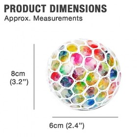 Perles deau à presser – Perles deau multicolores pour stimulation sensorielle, balle anti-stress, jouet anti-anxiété, 6 cm,