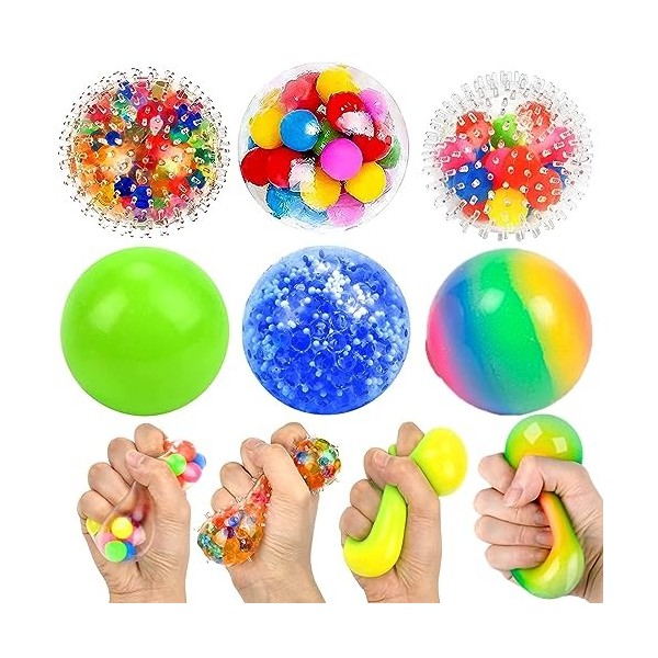 Lot 6 de Balles Anti-Stress pour Enfant et Adulte, EITEYI Boule Anti Stress  Balle Sensorielle Boules à Presser,Colorées Balle Antist - Cdiscount Jeux -  Jouets