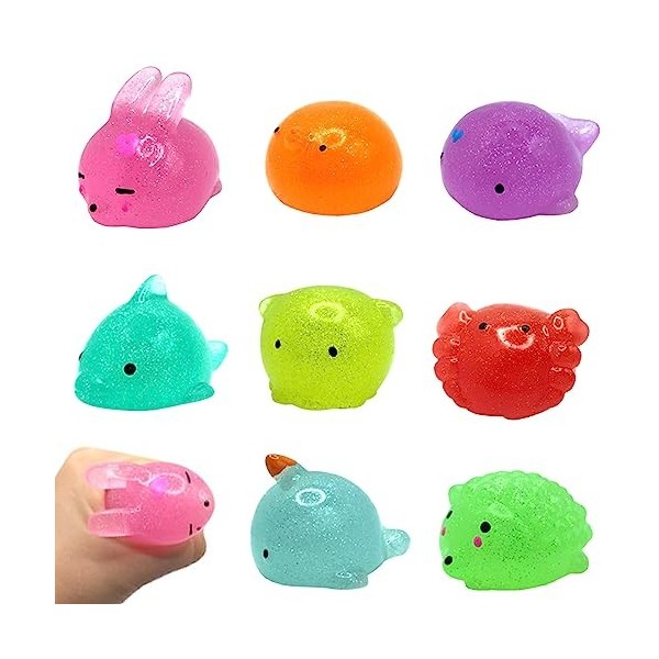 Squishy Toys, 8 Pièces Animal Mignon Mochi Squeeze Toy, Kawaii Squi