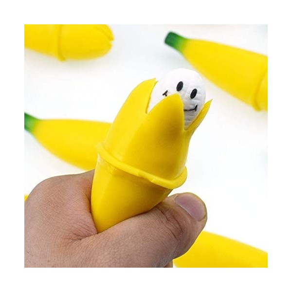 Yolluu Jouet banane à presser - Extensible - Souple - Pour enfants et adultes - Soulage le stress - TDAH - Cadeau