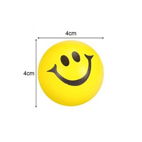 15 Pièces Balles Anti-Stress de Visage Drôle de Sourire Jaune 1,57 Pouces Mini Balle de Soulagement de Stress Boule en Mousse