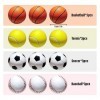 LUFEIS 12 Pièces Balles Anti-Stress de Sport, Mini Balles Sportives, Balles en Mousse, Inclu Football, Basketball, Tennis et 