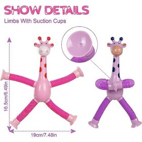 Jeu de Jouets en Paille,Jouet en Paille Girafe, 4 Pièces Girafe Ventouse Paille Jouets Jouets Enfants Jouets Educatifs Jouets