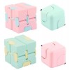 4 Fidget Toys Fidget Cube Anti Stress, Jouet Cube de linfini, Cube Anti-Stress,Green Décompression Jouet Cube avec 6 modules