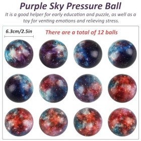 Balle Anti-Stress Ciel Étoilé, badaren Boule Antistress*12pcs, Balle De Relief De Pression, Balle Anti-Stress Fidget Toy, Bou
