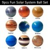UZSXHJ 9 PCS Balles anti-stress système solaire Galaxie Toys Jouets Anti-Stress Boule de Décompression Soulagement Jouets Amu