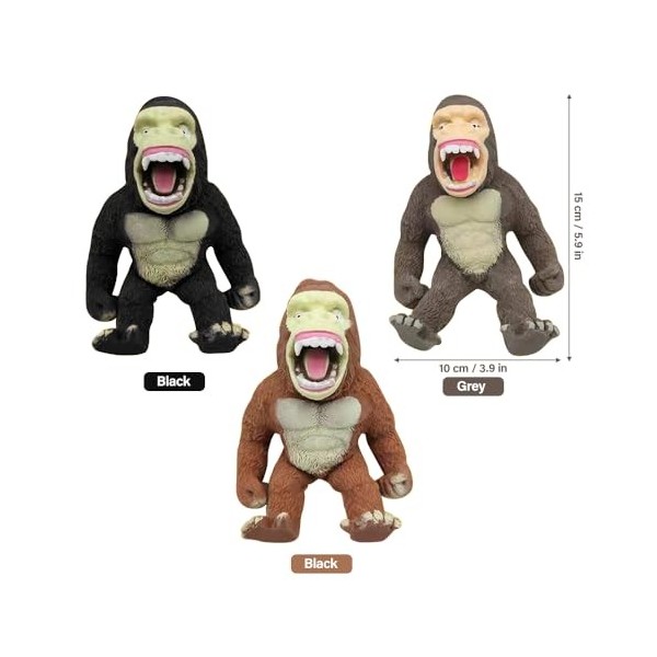 Hojalis Squishy Monkey,3 pcs Figurine de Gorille Anti Stress,Gorilla Toys Latex,Jouet Gorille Anti-anxiété, Gorille de Singe 