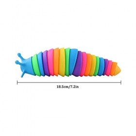 Limaces Articulées, 3D Fidget Slug Articulé Fidget Toy, Rainbow Fidget Slug, Jouet Décompression Douce- Jouet de Limace Artic
