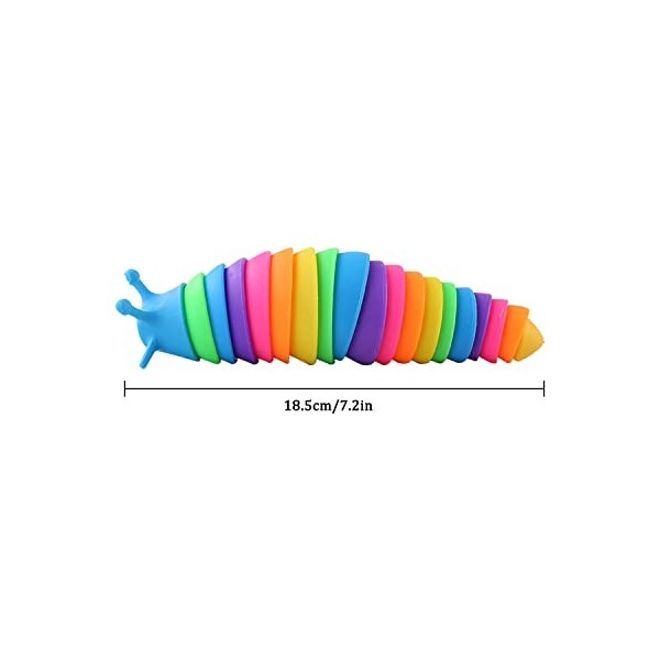 Limaces Articulées, 3D Fidget Slug Articulé Fidget Toy, Rainbow Fidget Slug, Jouet Décompression Douce- Jouet de Limace Artic