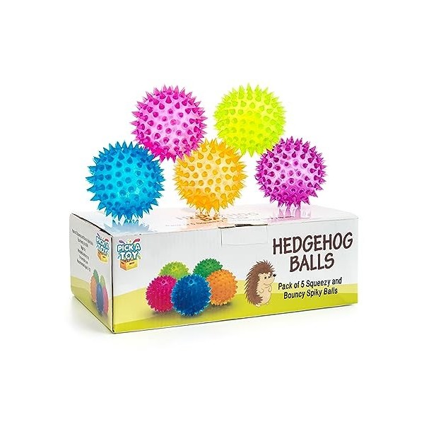 Pick A Toy Lot de 5 balles à Pointes Anti-Stress Fidget, Adultes, A