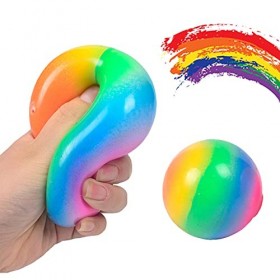 3 Piezas Boules Anti-Stress Arc-En-Ciel Boule De Gel Anti-Stress Balle Anti-Stress De Rééducation Balle Anti-Stress Portable 