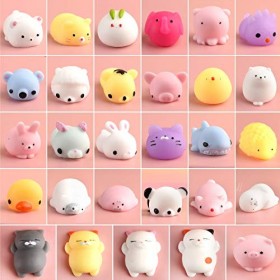 KUUQA 30pcs Jouets Animaux Squishies Squeeze Easter Egg remplisseurs, Lapin Mignon Mini Panda Chat Doux Stress Relief Squeeze