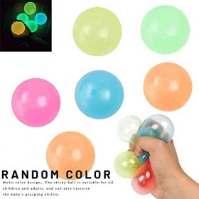 Boule Collante Rougeoyante, ZoneYan Balle Anti Stress, Boule Fluorescente Collante, Boule Fluorescente, Lot de 6 Balle Anti-S