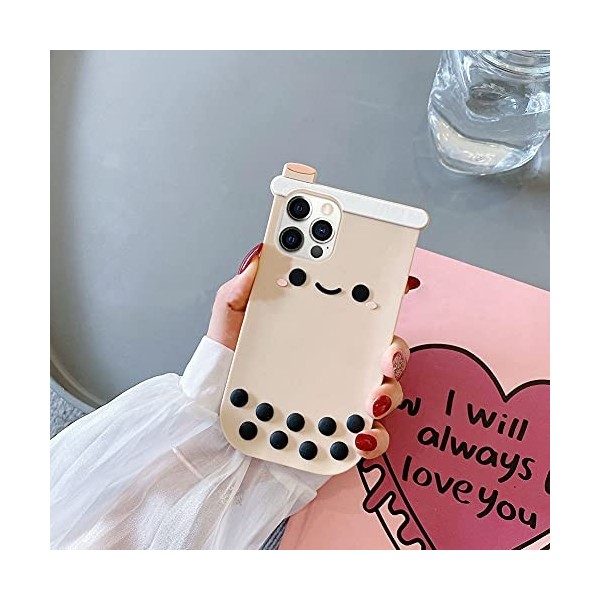 Herbests Compatible avec iPhone 8 Plus / iPhone 7 Plus - Coque 3D - Motif Boba - Kawaii - En silicone - Anti-chocs - Pour fil