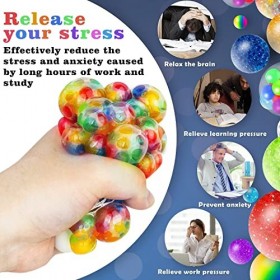 Sunshine smile 4PCS Balle Anti-Stress, Sensoriel Créatif Balle de Jouet de Stress ​Compressible ​Balle, Fidget Sensory Toy Bo
