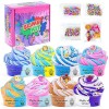 Thedttoy 10 Pièces Fluffy Butter Slime Kits avec Mini Breloques Mignonnes, Joli Cadeau de Fête Slime, Super Doux et Antiadhés