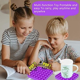 Jouet sensoriel Pop It PushBubble Fidget, Jouets Anti-Stress en Silicone pour Penser et restaurer des émotions logiques, Fidg