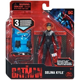 Batman DC Comics, Figurine Selina Kyle de 10 cm avec 3 accessoires et carte mystère, le film à collectionner pour enfants à p