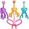 4 Pièces Jouet de Girafe à Ventouse Télescopique, Jouets sensoriels de Jouet de Girafe, Girafe Pop Tubes Fidget Jouet Jouet é