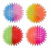 Lot de 4 balles disco rebondissantes à LED bicolores de 7.5 cm avec lumière, anti-stress, jouet à picots pour TOC, TDAH et au