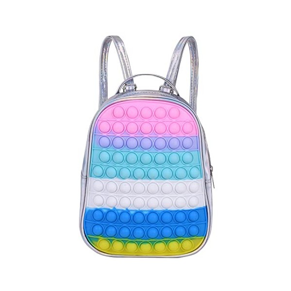 Ainiv Pop Its Sac à Dos, Sac à Bulles 2 en 1, Sac à Jouets Sensoriels Fidget en Silicone, Sac à Main Créatif Poppet Fidget, J