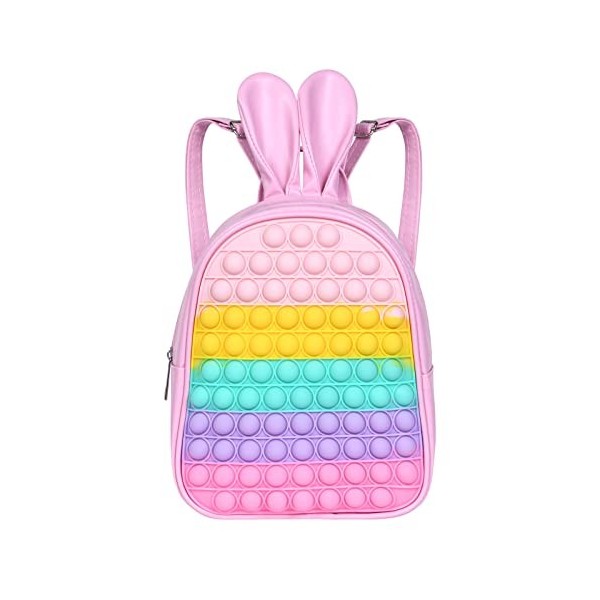 Ainiv Pop Its Sac à Dos, Sac à Bulles 2 en 1, Sac à Jouets Sensoriels Fidget en Silicone, Sac à Main Créatif Poppet Fidget, J