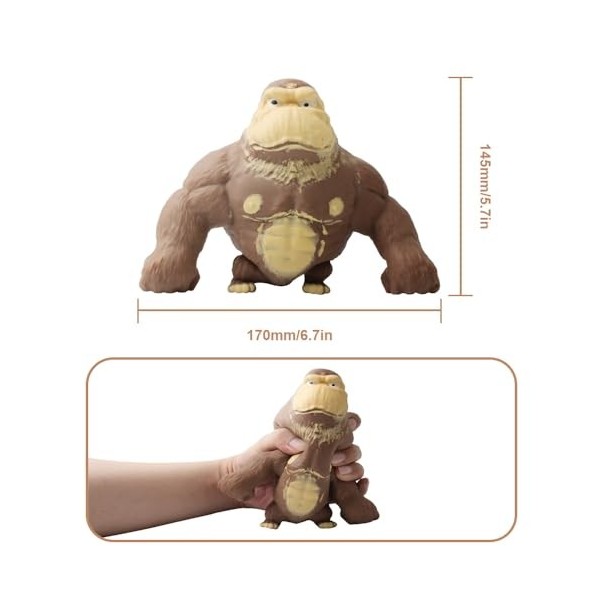 Gorille de Singe de Latex,Figurine de Gorilla Anti Stress,Squeeze Jouet,Jouet Gorille Anti-anxiété,pour Adulte & Enfants Le D