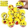 12 Pièces Emoji Boule Antistress, Billes Anti-Stress, Boule de Stress, Mini Balles en Mousse Balle, Jouets de Décompression p