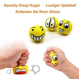 12 Pièces Emoji Boule Antistress, Billes Anti-Stress, Boule de Stress, Mini Balles en Mousse Balle, Jouets de Décompression p