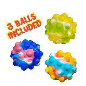 CRAZE Set de 3 PRESSNPop 3X Balles Boule Enfant Fidget Toys Bubble coloré Jouet Sensoriel Objet Anti Stress 47163, Multicol