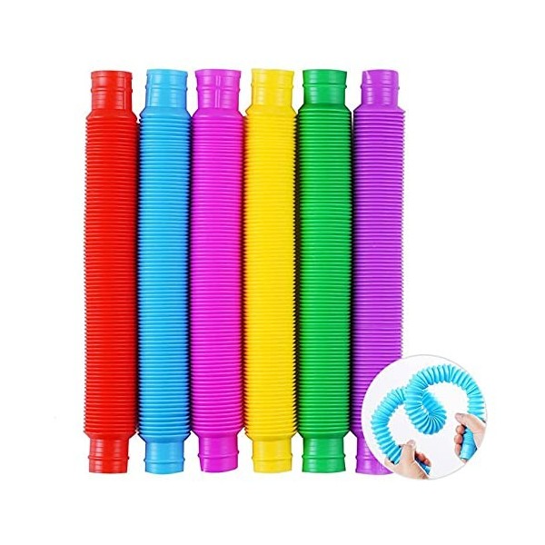 Lot de 12 tubes pop, jouets sensoriels, mini tubes pop pour enfants, adolescents et adultes, jouets sensoriels avec autisme e