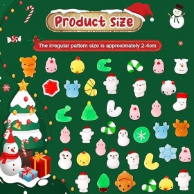 KINBOM 40pcs Jouets Squishy Noël, Jouets de Décompression, Jouets à Presser, Jouet Anti-Stress, Jouet Fidget, Jouets Anti-Anx