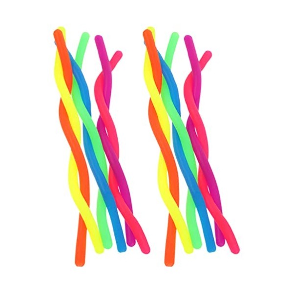 Toddmomy 24 Pièces Jouets À Cordes Extensibles De Nouilles Colorées Jouets Sensoriels Cordes Élastiques Jouets Fidget pour Ré