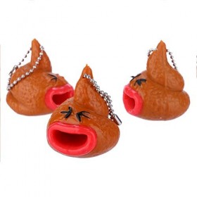 Crabitin Lot de 2 porte-clés fantaisie en forme de crotte avec langues amusantes - Jouet anti-stress - Cadeau idéal pour fill