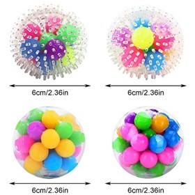 Boule Antistress Balle Sensorielle Boules à Presser 4 Pièces Boules Sensorielles Fidget Boules Squeeze Boules à Presser Balle